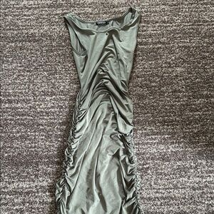 Green Ruched Sleeveless Bodycon Dress